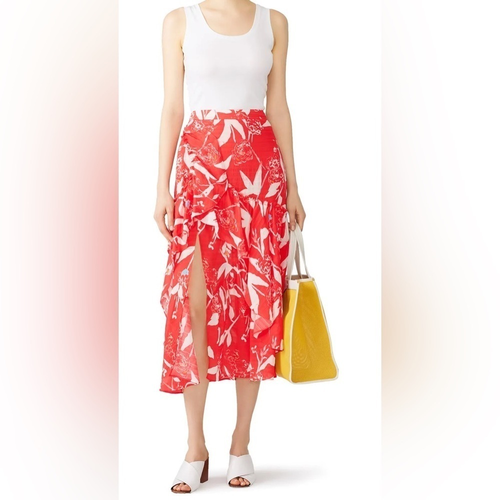 Tanya Taylor Silk Parrot Tulip Sia Maxi Skirt 6